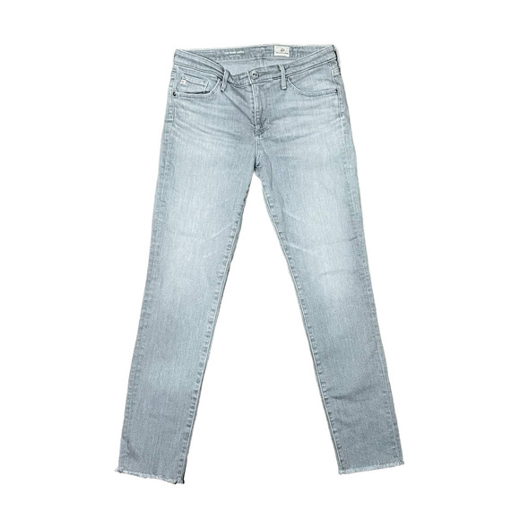 Adriano Goldschmied The Prima Ankle Jeans Light Gray Raw Hem Women's 28R - Picture 2 of 11